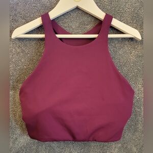 EUC Montiel burgundy High-Neck Sports Bra Crop Top SIZE 8/10 MEDIUM